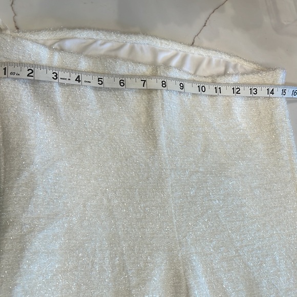 Carabella shimmering strapless dress & feather shrug. Large. Holiday dress - Picture 14 of 16